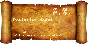 Preiszler Noémi névjegykártya